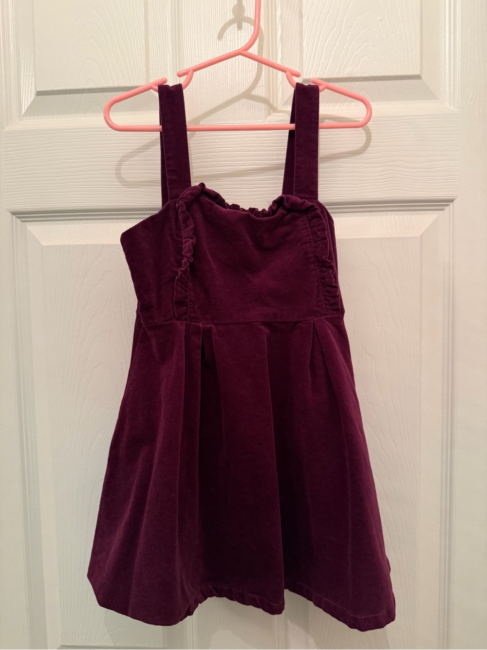 Janie and Jack Velvet Pinafore Dress in Plum